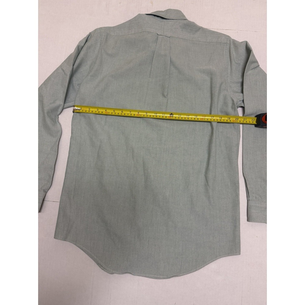 Lands' End green ls button up dress shirt, men's 15.5/35 - Picture 5 of 6
